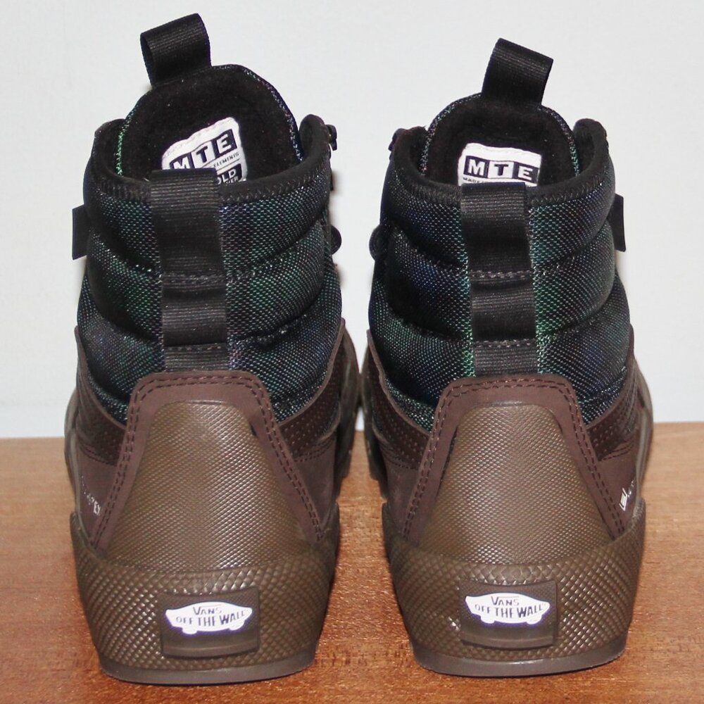 Vans Sk8-Hi Gore-Tex MTE-3 Insulated Plaid Boots Mens 8.5 Womens 10 Green Blue - Picture 5 of 7